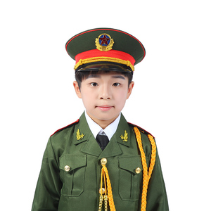 儿童公安帽扮演仪仗队服装帽幼儿 青少年成人表演公安 保安帽