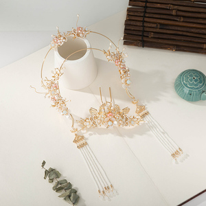 古风头饰汉服配饰圣母冠汉风流苏复古饰品国风发冠中国风仙气发饰