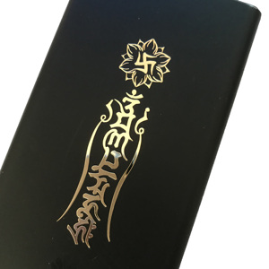 佛教六字真言 藏语 梵文大明咒 金属手机装饰贴 电脑平板贴纸