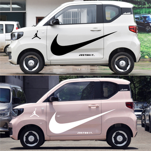适用于五菱宏光mini ev耐克车贴拉花nike个性改装车身装饰贴纸画