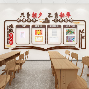 班级文化建设边框教室布置装饰中国风公告栏学习园地作品展示墙贴