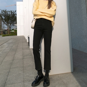 黑色筒裤八分