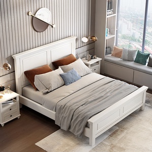 全实木双人床2*2.2米宽大床 美式轻奢主卧床现代简约气压储物床