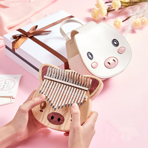 zani巴丽双指琴水晶透明拇指琴卡林巴17音21音小熊小猪猫爪手指琴