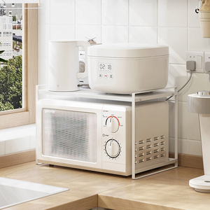 小型烤箱置物架白色小迷你米微波炉架子厨房台面电饭煲收纳支架