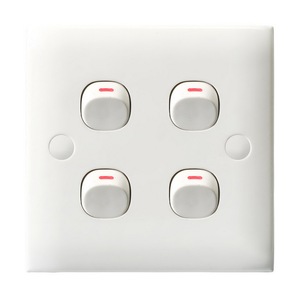 科本开关插座四开单控开关四位单控电源墙壁开关4开四开面板kb1