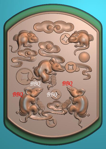 五鼠运财精雕图