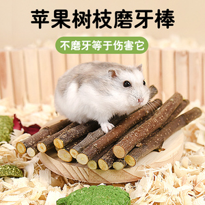 仓鼠零食金丝熊龙猫兔子磨牙用品甜竹苹果树枝磨牙棒苜蓿草造景