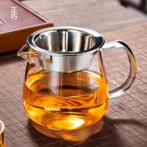 耐热玻璃公道杯分茶器茶漏一体茶海过滤公杯功夫茶具加厚高档套装