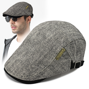 春秋帽子男式英伦复古贝雷帽拼色灯芯绒中老年人鸭舌帽男士压舌帽