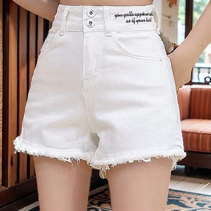 牛仔短裤女白色夏季2024年新款韩版高腰弹力辣妹气质小香风热裤子
