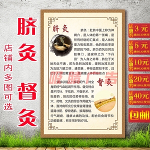 包邮zy191脐灸督灸介绍挂图海报广告宣传画展板墙贴泡沫板无框画