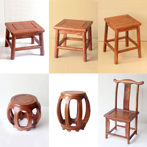 非洲花梨木矮凳中式仿古红木家具客厅家用实木圆凳小方凳换鞋凳子
