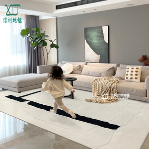 意式轻奢羊毛地毯客厅极简手工腈纶样板间定制高级灰色现代简约