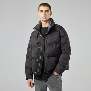 chinism ch纯色短款立领羽绒服男潮牌美式加厚保暖白鸭绒外套上衣