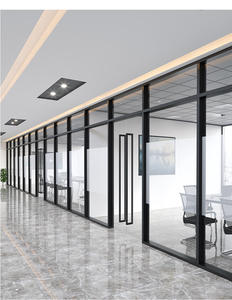 办公室玻璃隔断墙铝合金中空内置百叶屏风双层钢化玻璃隔音高隔断