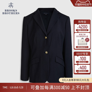 Brooks Brothers/布克兄弟女士新款绵羊毛两粒扣商务通勤西装外套