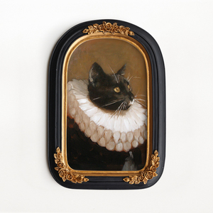 法式宫廷古典装饰画小众艺术猫咪肖像儿童房床头卧室挂画