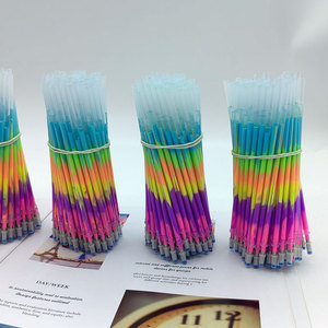 创意6色彩虹渐变中性笔芯粉彩荧光笔芯高颜值学生多色手账笔笔芯