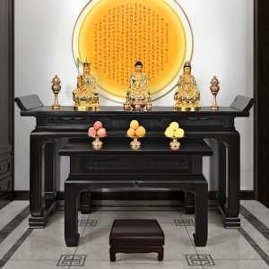 刚果柚木王全实木佛台供桌 家用新中式神台香案 别墅高档大型佛龛