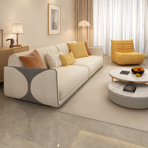 奶油风布艺沙发北欧客厅高端2022新款轻奢ins网红直排沙发四人位