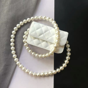 今年流行包包女2023新款时尚珍珠链条斜挎包白色高级感小众设计包