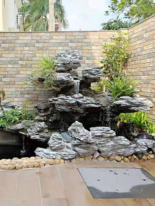 英石假山流水盆景定做预约上门施工庭院鱼池造景石天然石材英德石