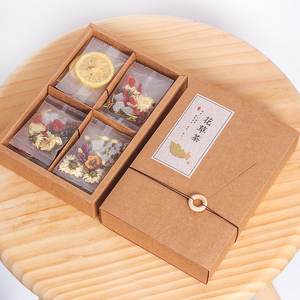 创意简约牛皮纸花茶茶叶包装盒半斤阿胶糕包装袋礼盒中国风定制空