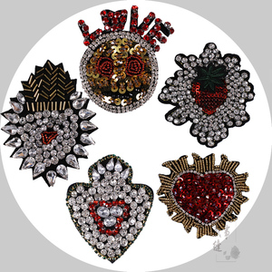 手工钉珠布贴时尚衣服装饰diy辅料钉钻草莓补丁补洞贴花