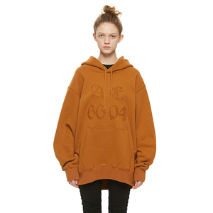 ae6604棕色卫衣女春秋薄款美式长袖连帽抽绳宽松加绒国潮情侣外套