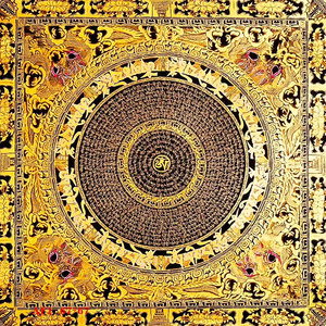 尼泊尔唐卡西藏纯手绘手工龙坛城布本装饰画客厅玄镇挂画宅金唐卡