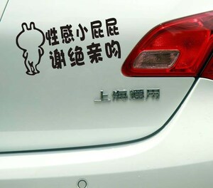 新手实习个性文字车贴纸 搞笑汽车警示标语防追尾贴字