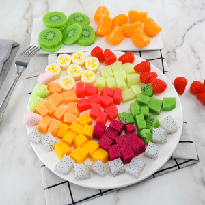 仿真水果块模型塑料假草莓香蕉火龙果块拍照道具摄影背景装饰水果