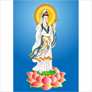送子观音贴画挂画观世音菩萨图客厅中堂佛像画像寺庙装饰画