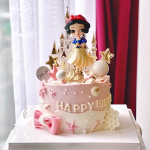 新品梦幻城堡亚克力烘焙插牌小公主女生儿童周岁生日快乐蛋糕装饰