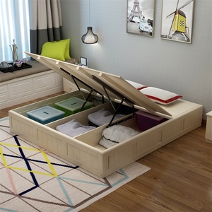 实木液压高箱储物床榻榻米单人双人气压箱体收纳床松木简约地台床