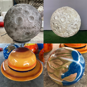 玻璃钢定制七大行星圆球雕塑仿真月球地球航天主题太空外星人摆件