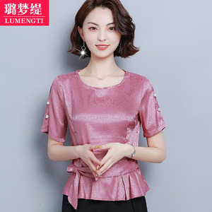 女装雪纺钉珠短袖-淘宝拼多多热销女装雪纺钉珠短袖货源拿货