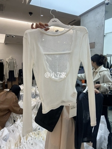 BREATHE韩国东大门代购2024春季女装新款纯色露背设计感长袖上衣