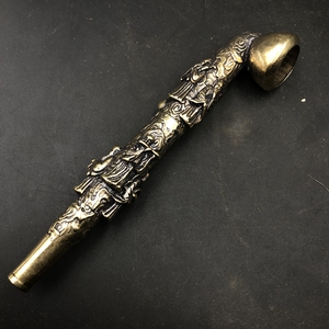 000人付款淘宝古玩杂项烟袋锅 碎烟 大锅烟斗 烟具 大号中式 双龙烟杆