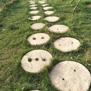 老石磨盘旧石磨农村庭院踏步铺地汀步石器装饰明清景观老旧石磨盘