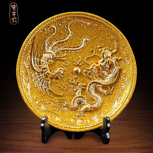 840人付款淘宝鹭艺轩高档结婚礼物龙凤金盘厦门漆线雕