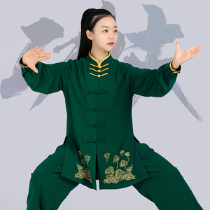 0014人付款天猫太极服装男中国风夏季练功服女武术比赛服装儿童武术