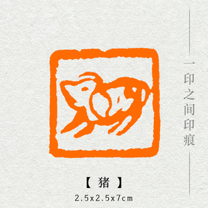 【猪】十二生肖手工篆刻成品闲章书画印章书法落款考级国展压角章
