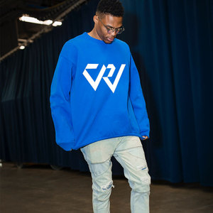 威少圆领卫衣男女维斯布鲁克同款火箭套头篮球运动秋冬加绒外套