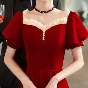 敬酒服新娘2022新款长款结婚礼服女订婚连衣裙甜美日常简约显瘦夏