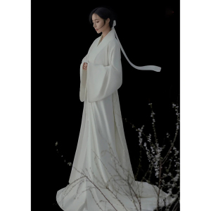 汉服女白色古装仙气飘逸改良古风连衣裙子显瘦汉元素春夏演出套装