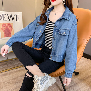 20秋冬牛仔衣外套大一高二高三女生衣服初中学生初一初二初三女装