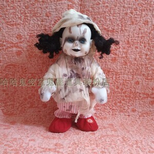 鬼娃娃恐怖回魂手办模型万圣节活死人娃娃吓人玩具叫声鬼婴儿玩偶