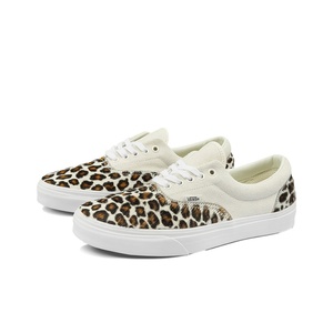 包邮日本 vans era 天然软皮革白色豹纹印花复古低帮板鞋男女同款
